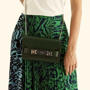 PROENZA SCHOULER Leather / Suede Green Chain-Link Crossbody Bag